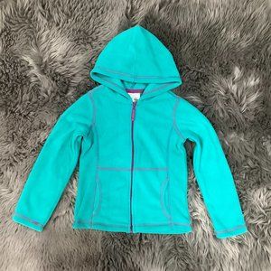 Toughskins | Girl's Zip-Up Fleece Sweater | Teal & Purple | Medium